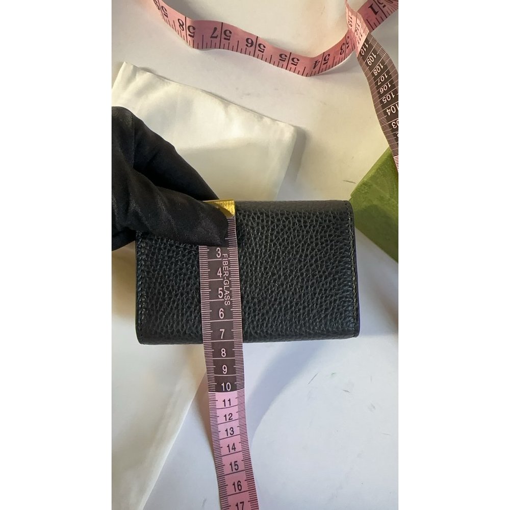 Gucci Calfskin GG Silver Logo Key Case Black - Picture 9 of 10